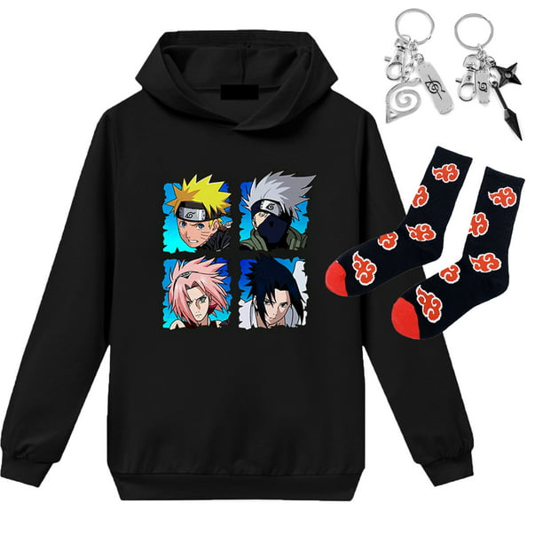 Naruto Akatsuki Pullover Cosplay Costume Kid Hoodie Casual Sweatshirt